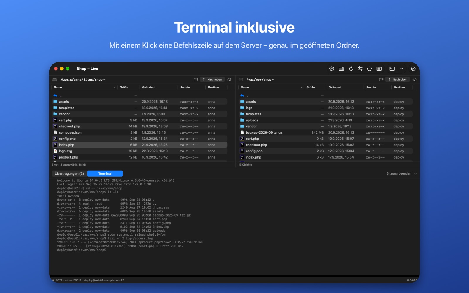 Eingebautes Terminal